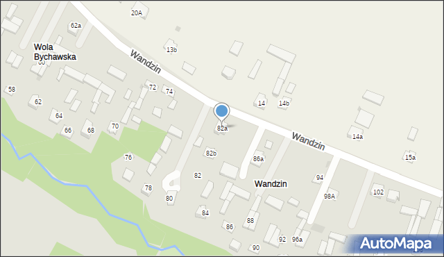 Bychawa, Wandzin, 82a, mapa Bychawa