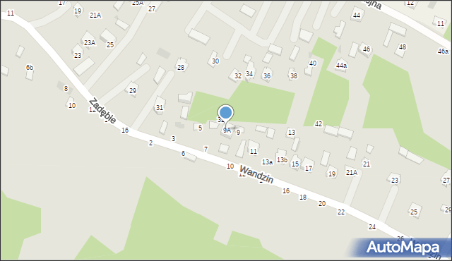 Bychawa, Wandzin, 9A, mapa Bychawa