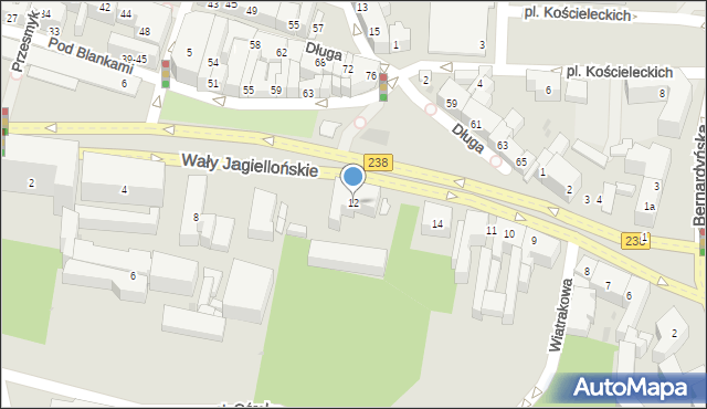 Bydgoszcz, Wały Jagiellońskie, 12, mapa Bydgoszczy