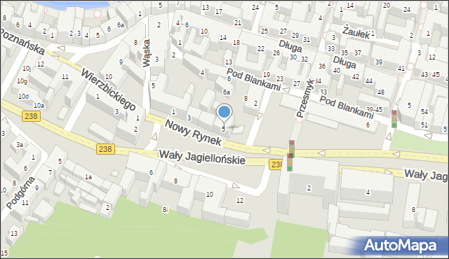 Bydgoszcz, Wały Jagiellońskie, 5a, mapa Bydgoszczy