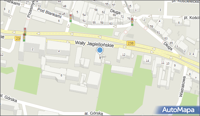 Bydgoszcz, Wały Jagiellońskie, 8, mapa Bydgoszczy