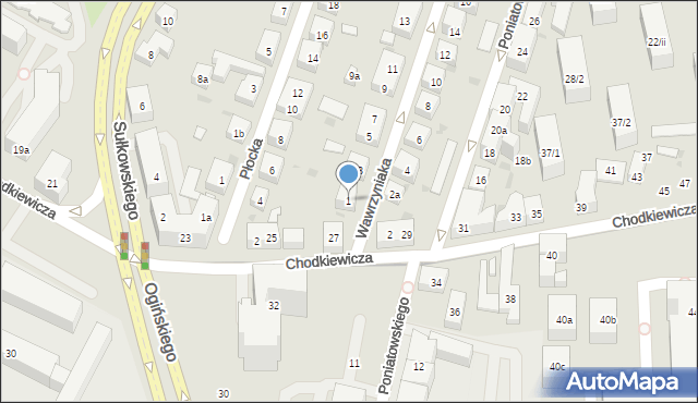 Bydgoszcz, Wawrzyniaka Piotra, ks., 1, mapa Bydgoszczy