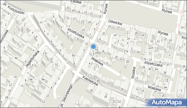 Bytom, Wałowa, 1, mapa Bytomia