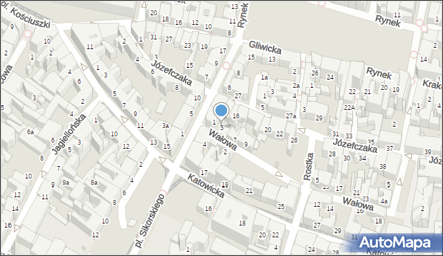 Bytom, Wałowa, 3, mapa Bytomia