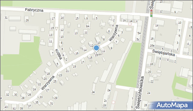 Bytom, Warzywna, 13, mapa Bytomia