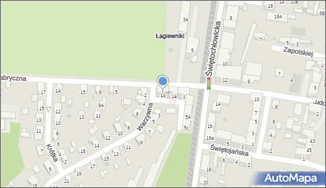 Bytom, Warzywna, 1B, mapa Bytomia