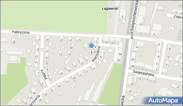 Bytom, Warzywna, 6, mapa Bytomia