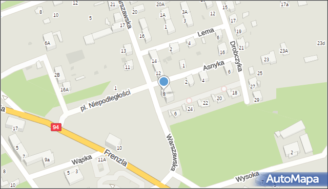 Bytom, Warszawska, 8, mapa Bytomia