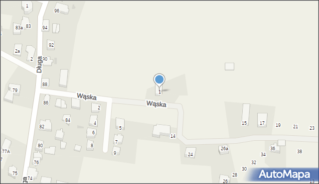 Charzykowy, Wąska, 1, mapa Charzykowy