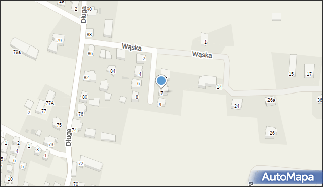 Charzykowy, Wąska, 7, mapa Charzykowy