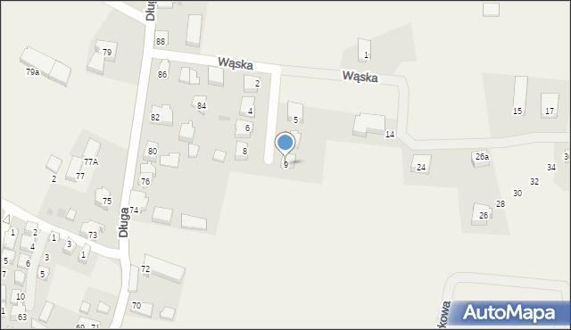 Charzykowy, Wąska, 9, mapa Charzykowy