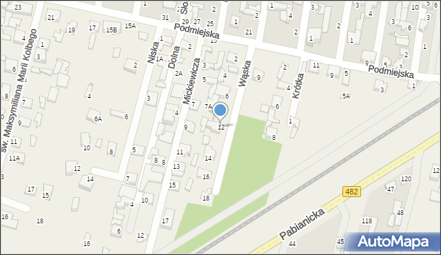 Chechło Pierwsze, Wąska, 12, mapa Chechło Pierwsze