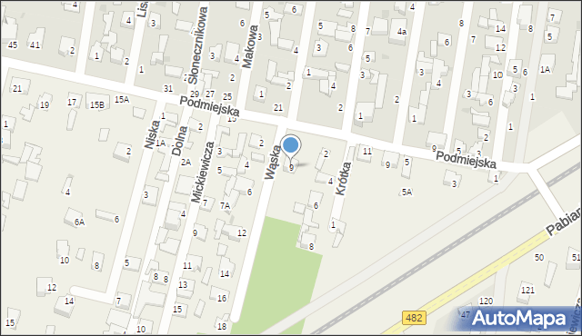 Chechło Pierwsze, Wąska, 9, mapa Chechło Pierwsze