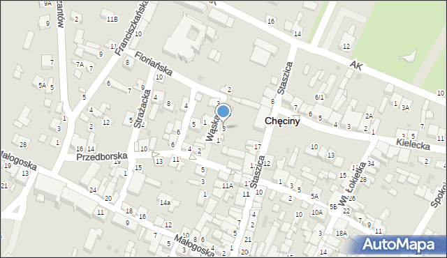 Chęciny, Wąska, 3, mapa Chęciny