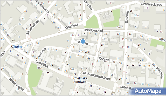 Chełm, Wąska, 3d, mapa Chełma