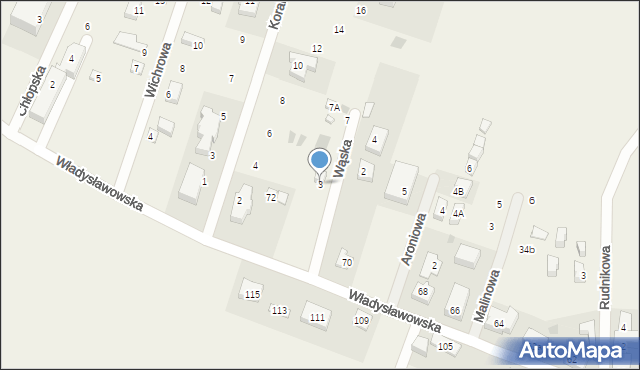 Chłapowo, Wąska, 3, mapa Chłapowo