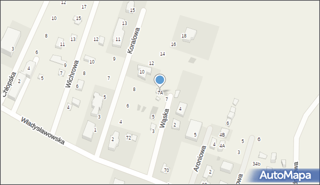 Chłapowo, Wąska, 7A, mapa Chłapowo