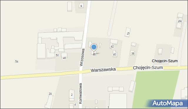 Chojęcin-Szum, Warszawska, 46, mapa Chojęcin-Szum