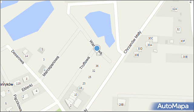 Chrzanów Mały, Waniliowa, 3, mapa Chrzanów Mały