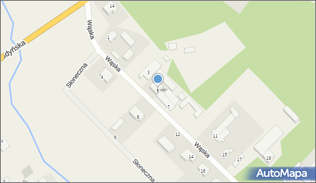 Chwaszczyno, Wąska, 5, mapa Chwaszczyno