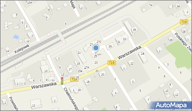 Chylice-Kolonia, Warszawska, 25b, mapa Chylice-Kolonia
