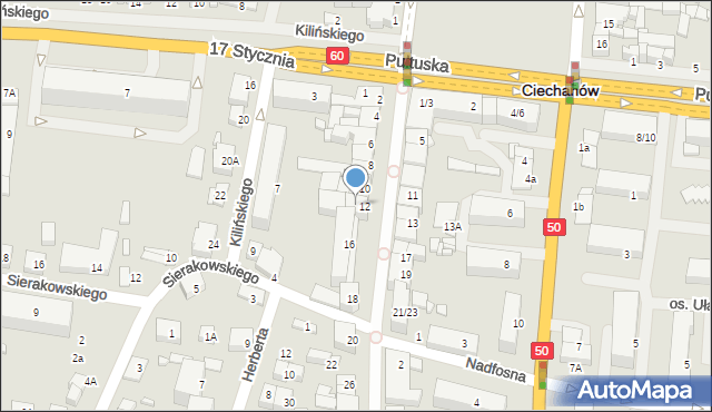 Ciechanów, Warszawska, 14, mapa Ciechanów