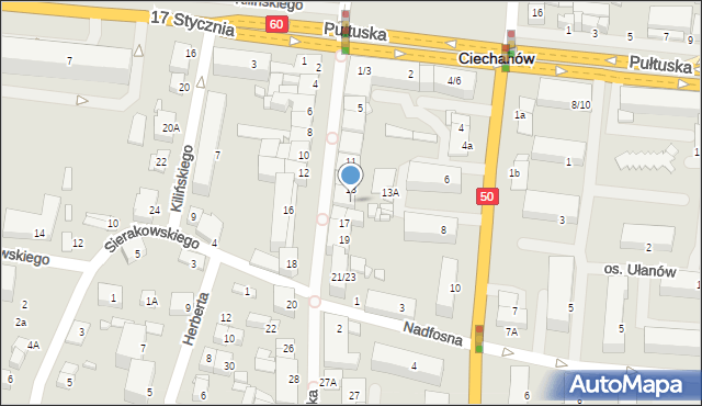 Ciechanów, Warszawska, 15, mapa Ciechanów