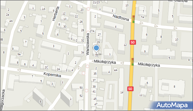 Ciechanów, Warszawska, 33, mapa Ciechanów