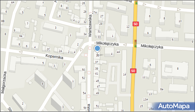 Ciechanów, Warszawska, 35, mapa Ciechanów