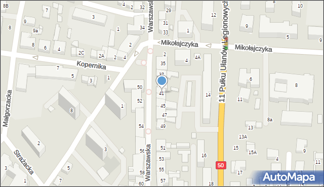 Ciechanów, Warszawska, 41, mapa Ciechanów
