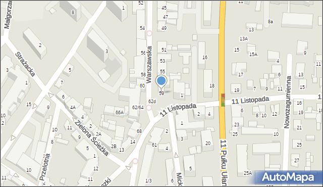 Ciechanów, Warszawska, 59, mapa Ciechanów