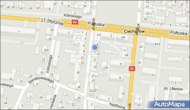 Ciechanów, Warszawska, 9, mapa Ciechanów