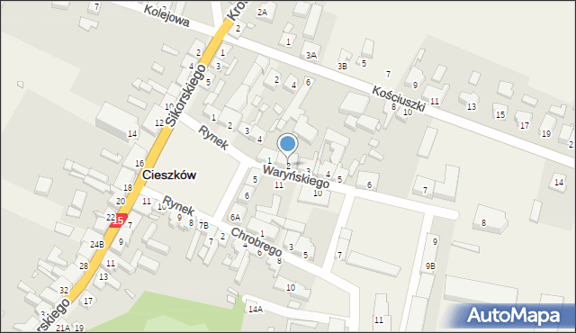 Cieszków, Waryńskiego Ludwika, 2, mapa Cieszków
