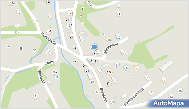 Ciężkowice, Warzywna, 3, mapa Ciężkowice