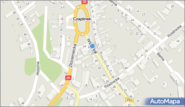 Czaplinek, Wałecka, 12, mapa Czaplinek