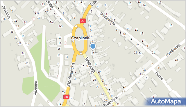 Czaplinek, Wałecka, 13, mapa Czaplinek