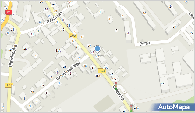 Czaplinek, Wałecka, 43, mapa Czaplinek