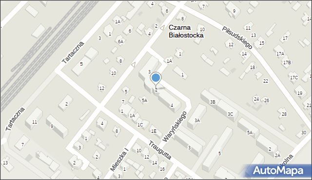 Czarna Białostocka, Waryńskiego Ludwika, 2, mapa Czarna Białostocka
