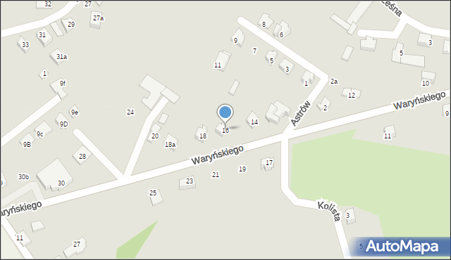 Czechowice-Dziedzice, Waryńskiego Ludwika, 16, mapa Czechowic-Dziedzic