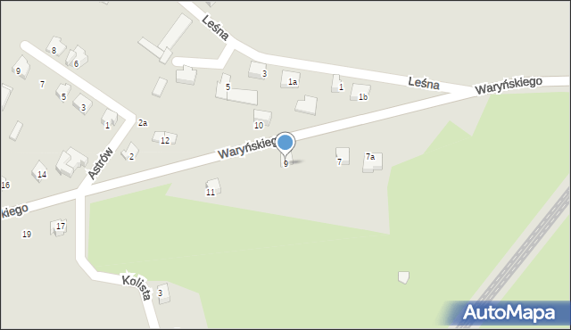 Czechowice-Dziedzice, Waryńskiego Ludwika, 9, mapa Czechowic-Dziedzic