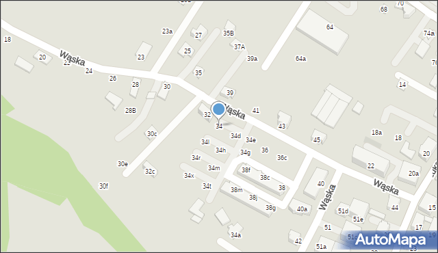 Czechowice-Dziedzice, Wąska, 34, mapa Czechowic-Dziedzic