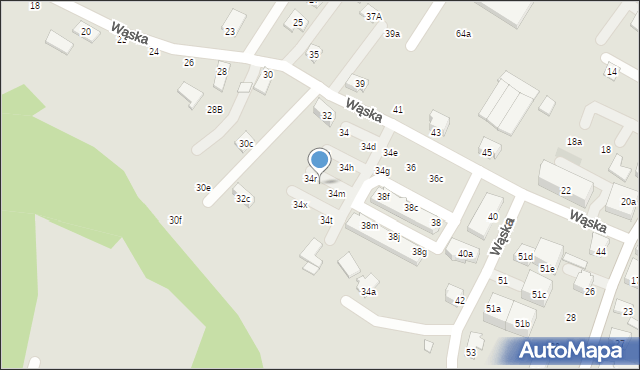 Czechowice-Dziedzice, Wąska, 34p, mapa Czechowic-Dziedzic