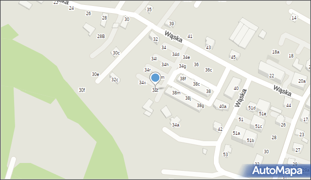 Czechowice-Dziedzice, Wąska, 34t, mapa Czechowic-Dziedzic