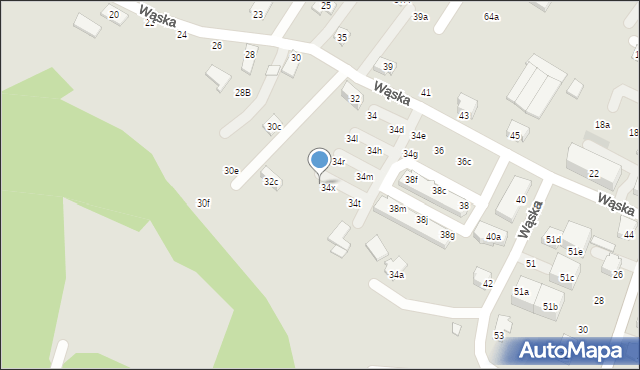 Czechowice-Dziedzice, Wąska, 34y, mapa Czechowic-Dziedzic