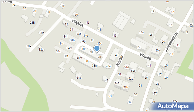 Czechowice-Dziedzice, Wąska, 38a, mapa Czechowic-Dziedzic