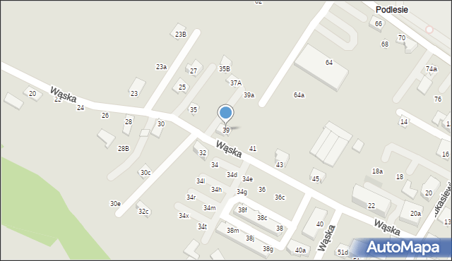 Czechowice-Dziedzice, Wąska, 39, mapa Czechowic-Dziedzic