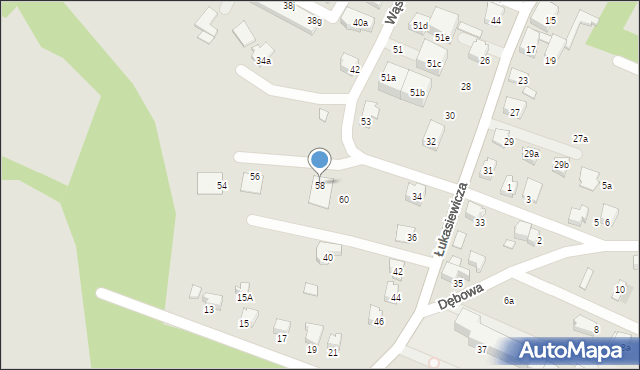 Czechowice-Dziedzice, Wąska, 58, mapa Czechowic-Dziedzic