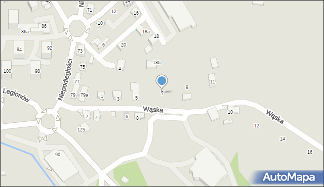 Czechowice-Dziedzice, Wąska, 7, mapa Czechowic-Dziedzic