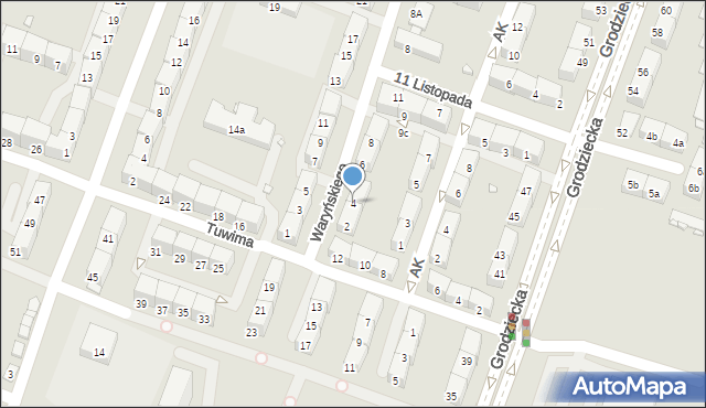 Czeladź, Waryńskiego Ludwika, 4, mapa Czeladź