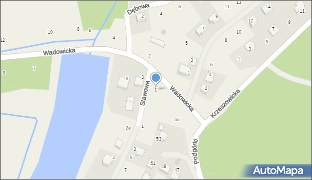 Czernichów, Wadowicka, 1, mapa Czernichów